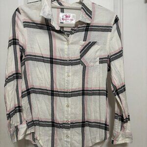 Justice Girls Pink and White Flannel